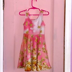 Pink popcorn dress for girls